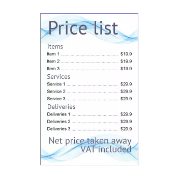 poster list price blue wave 