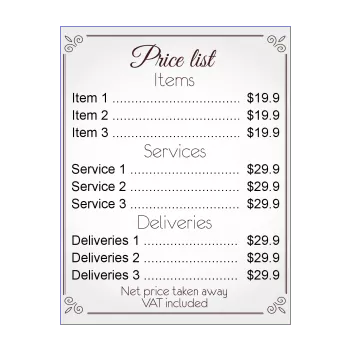 poster list price brown elegant grey 