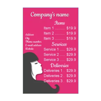 poster hairstyling list price rose women 