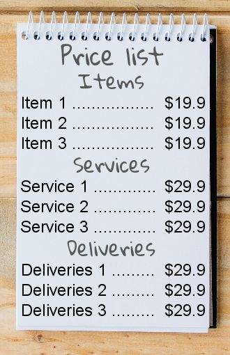 Poster List Price Paper White free template