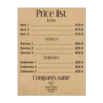 poster list price brown 