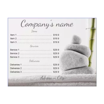 poster spa list price stone zen 