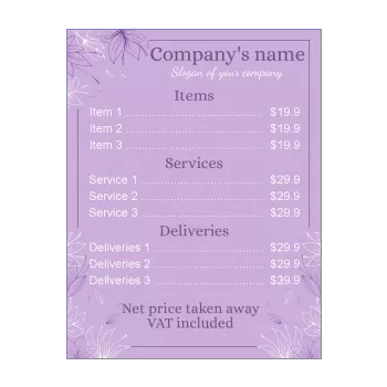 poster spa list price mauve zen 