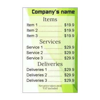 poster list price abstract green 