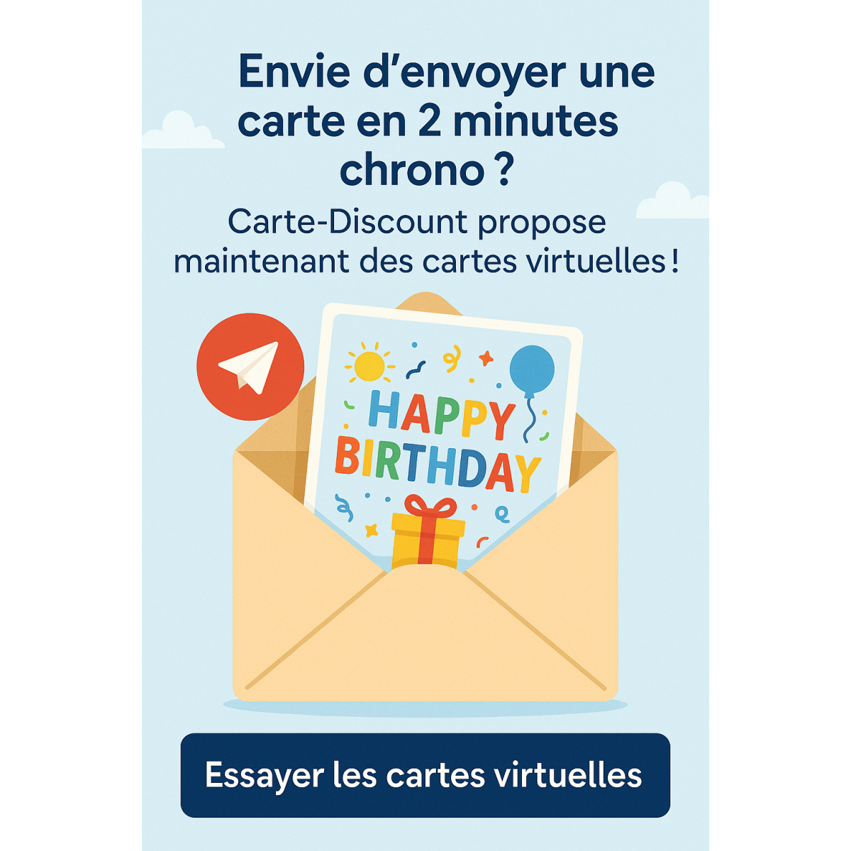 Want to send a quick and fun card? Carte-Discount now has virtual cards!